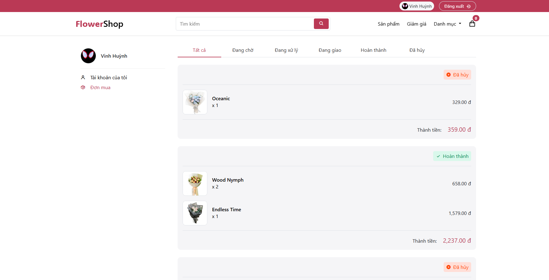 giao diện bán hàng,giao hàng,bán hoa